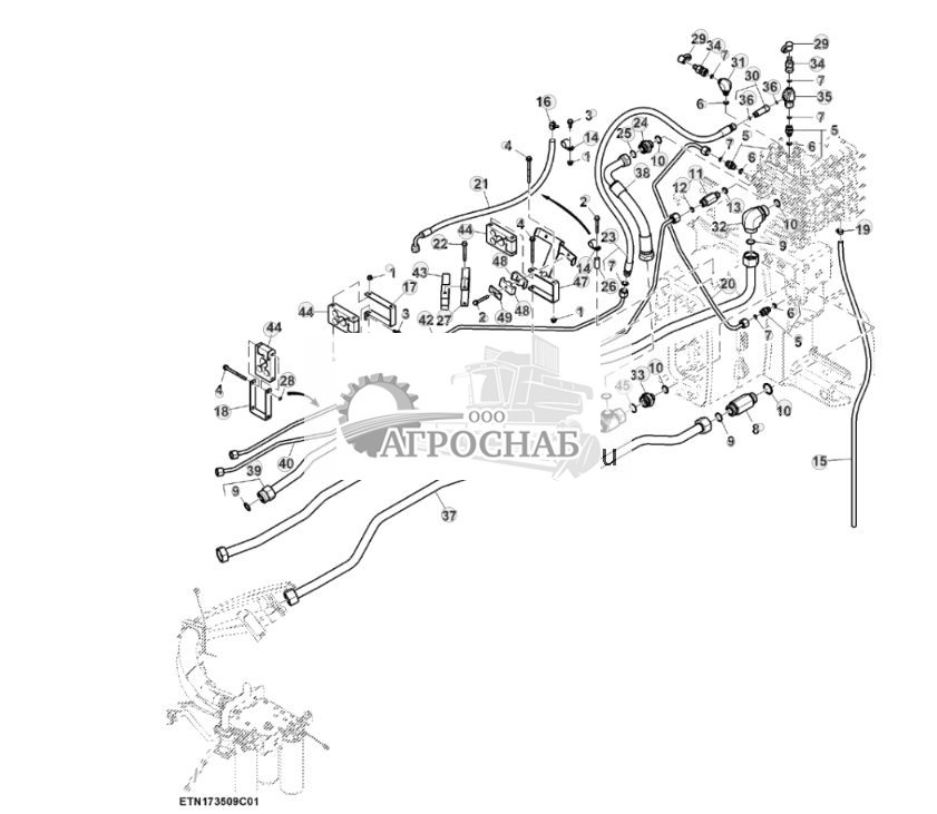Трубопроводы SCV, высокий расход, без сцепки, задняя быстроразъемная муфта 12 дюйма, PST (12) (805771 - ) - ST932302 801.jpg